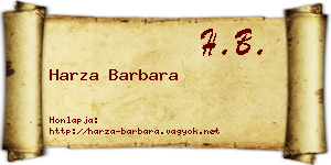 Harza Barbara névjegykártya